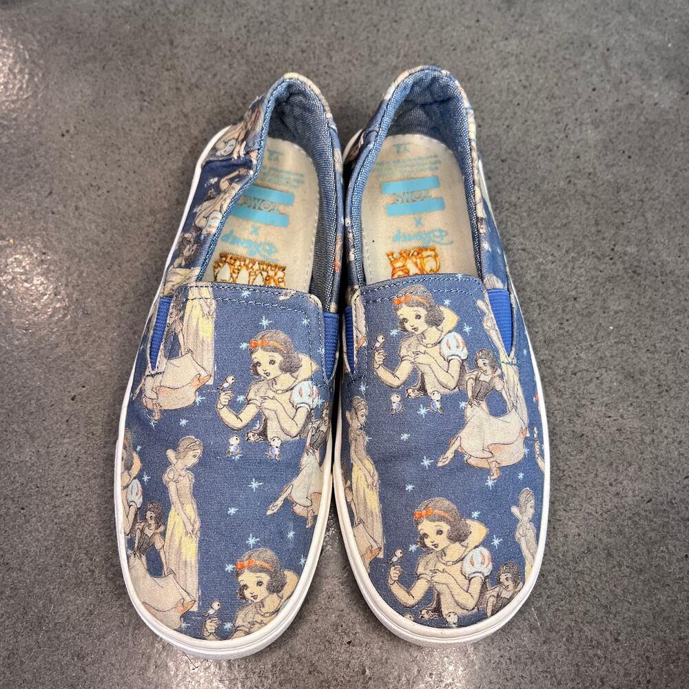 Toms x Disney Snow White blue slip on shoes Youth girls size 2